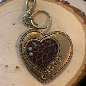 Kathy Van Zeeland Heart Key Chain Rhinestone Studs‎